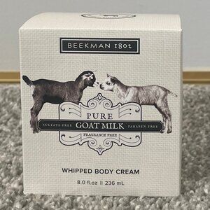 Beekman 1802 Pure Goat Milk Whipped Body Cream 8oz Jar Fragrance Free NIB